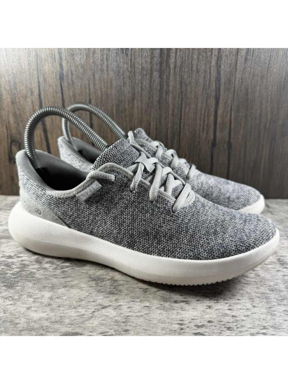 Kizik Madrid Eco Knit Women Size 6 Grey Hands Free Shoes Comfort Running Sneaker
